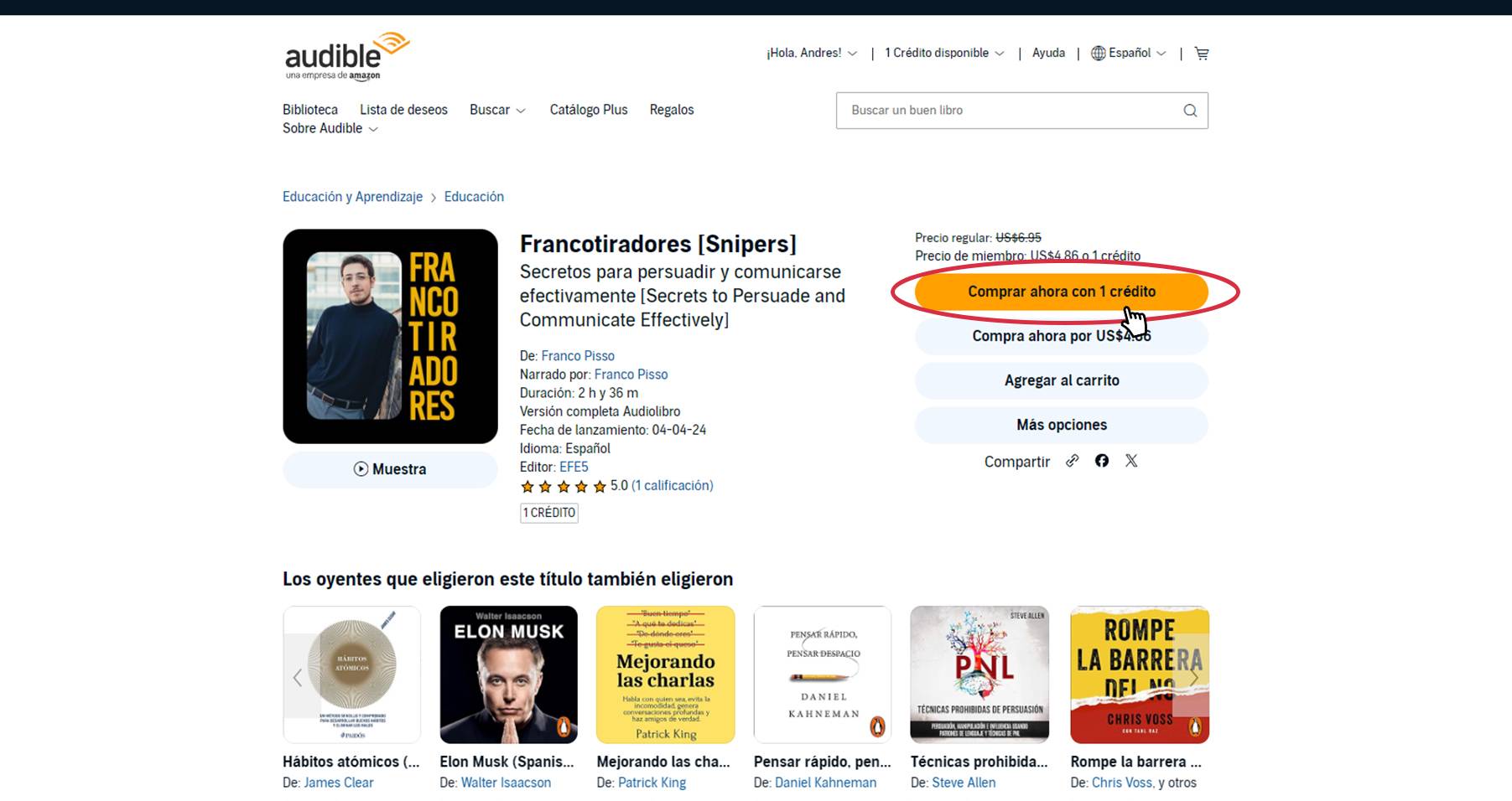10. Canjea gratis el libro por 1 crédito