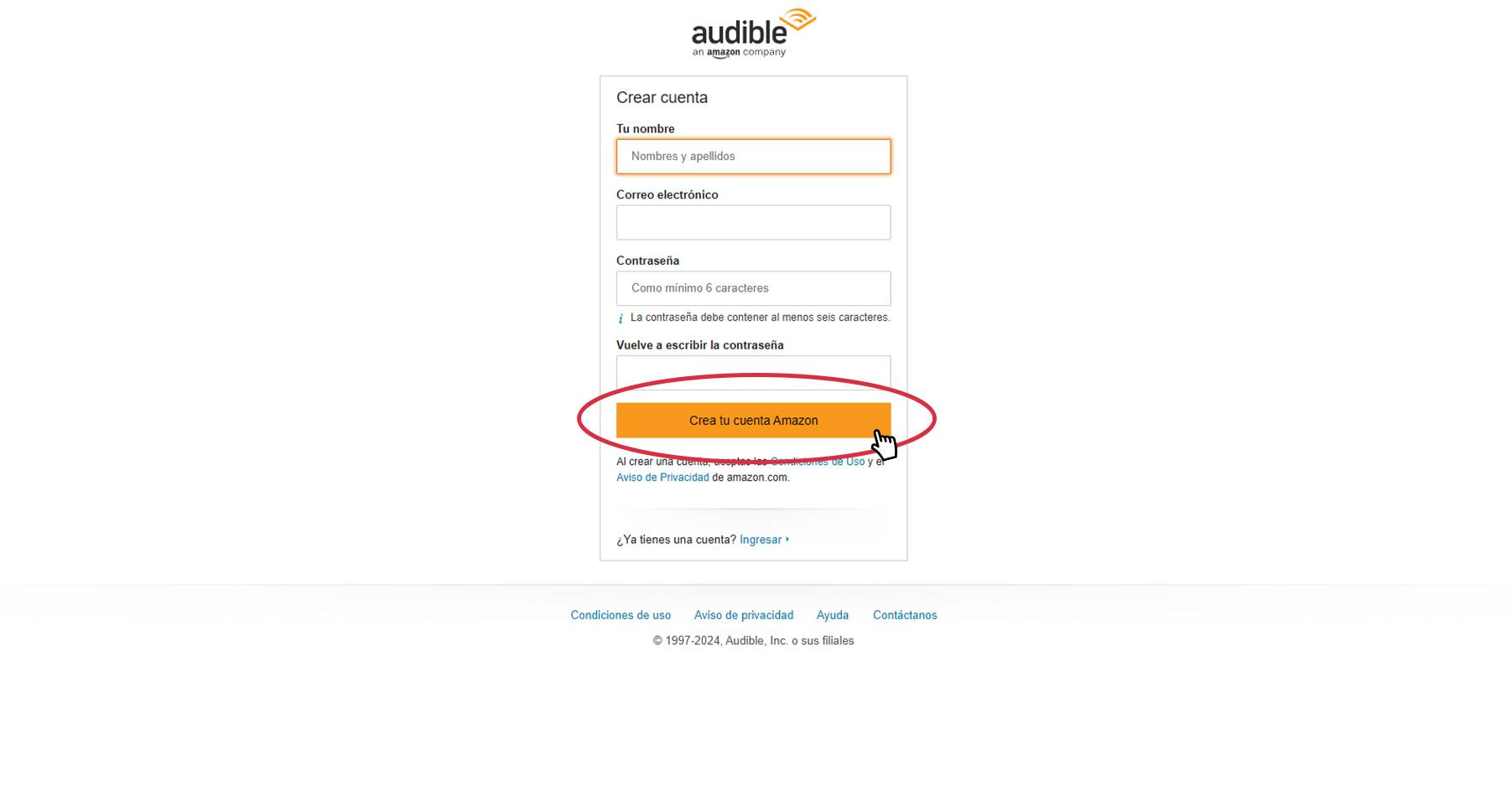 3. Ingresa tus datos de cuenta