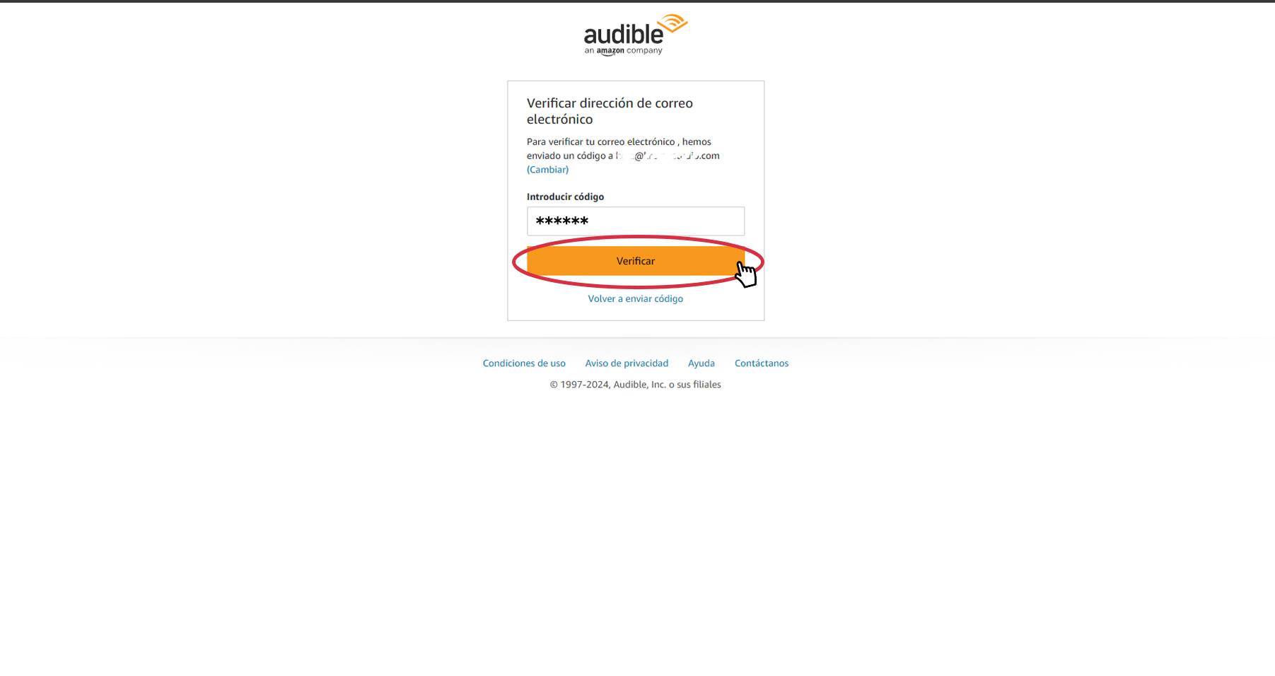 5. Introduce el código que recibiste en tu e-mail